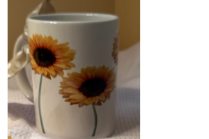 hand Designed 15 oz coffee cup with sunflowers handmade Fall Mug hand Designed 15 oz coffee cup with sunflowers handmade Fall Mug